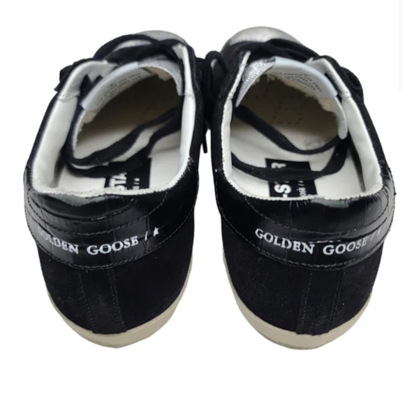 Golden Goose Superstar Size 38 Black Suede Silver Neiman Marcus Private Edition - Picture 5 of 8